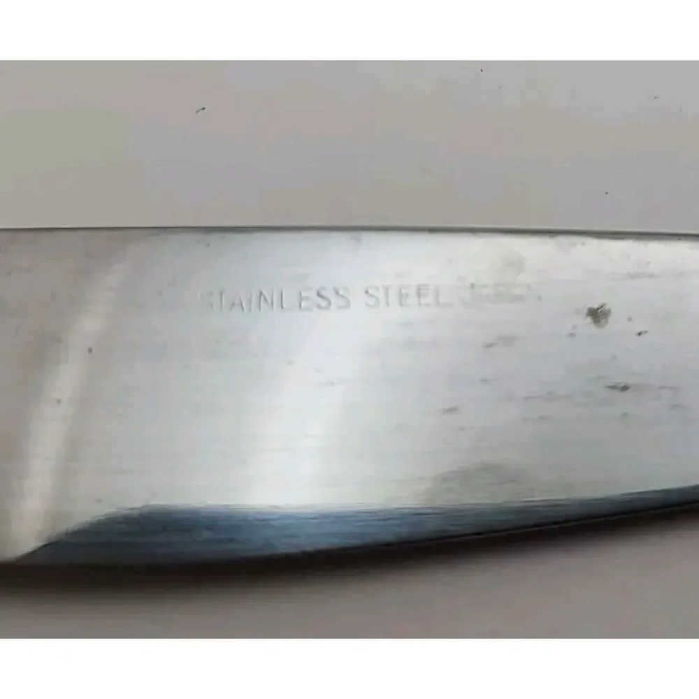 2 Vtg Stainless Steel FLATWARE Butter Knives Ornate Rose Floral Handle Japan